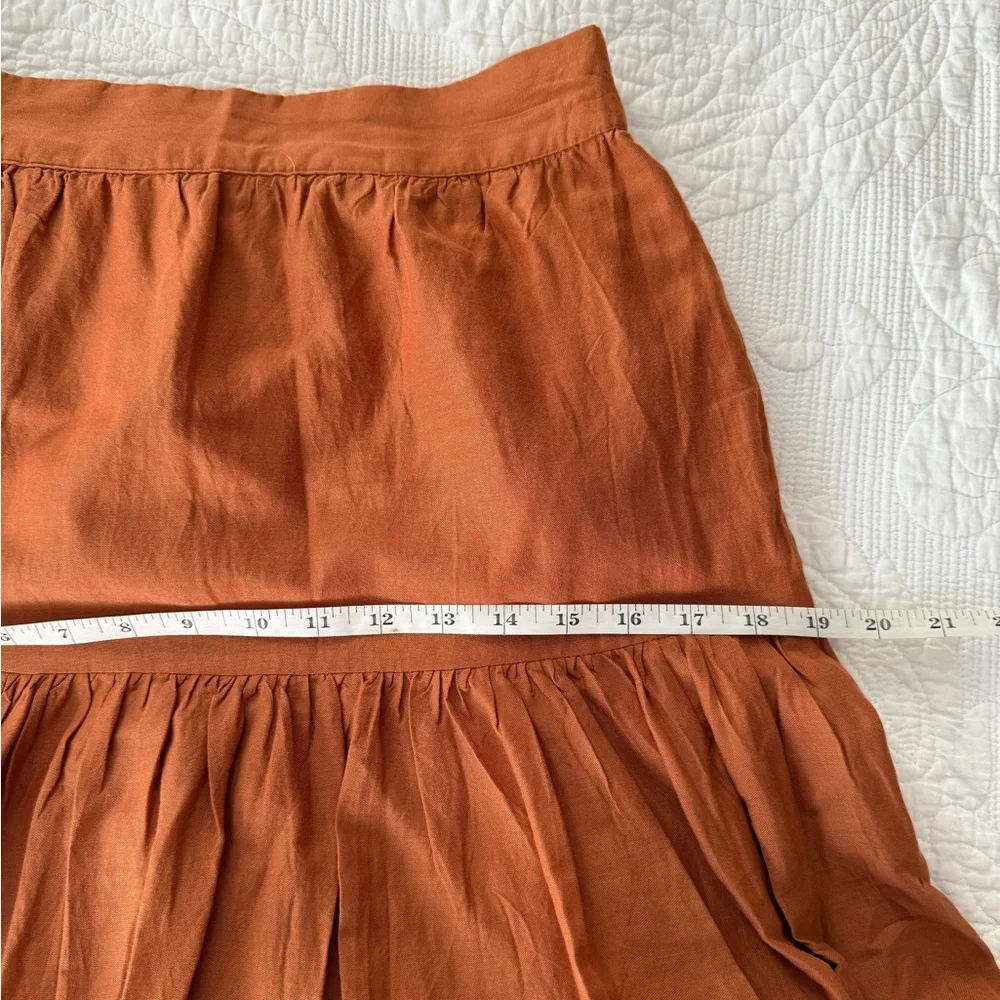 LC Lauren Conrad Burnt Orange Embroidered Skirt Women’s Size Small Maxi - Picture 7 of 7
